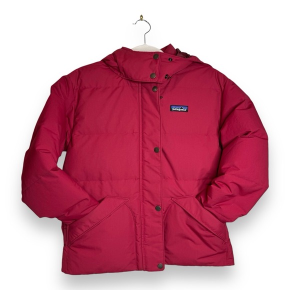 NEW Patagonia Women Downdrift Jacket Down InsulatedHood Wax Red Sz XS